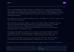 Код программы для вывода «Hello World»